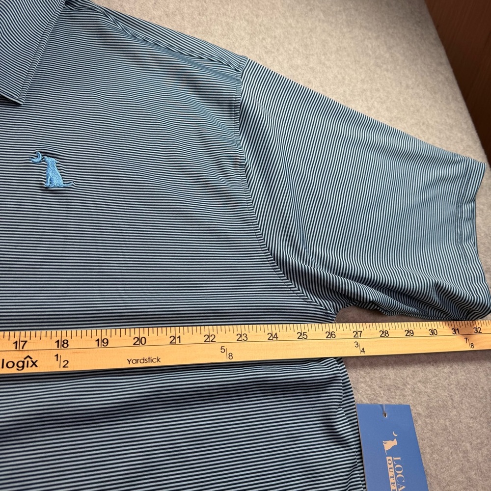 NWT Local Boy Outfitters Palms Polo Blue Striped Embroidered Logo 3XL - Picture 6 of 10